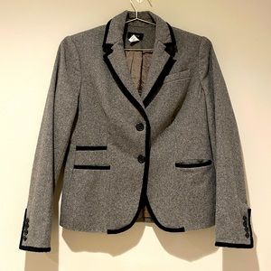 J. Crew Gray Blazer with Black Trim